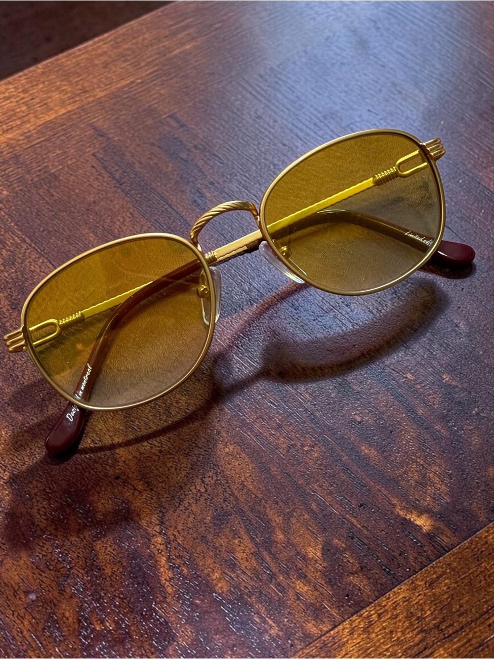 Vintage Deadstock VF 18kt Signature Series Sunglasses Gold Frame Limited Edition